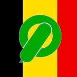 Een groene CI-spoel op de kleuren van de Belgische vlag